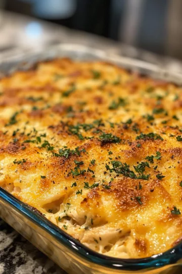 Million Dollar Chicken Casserole taken with iphone 15 pro max --iw 2 --ar 4:5 --v 6.1 --raw
