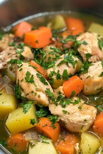 One Pot Chicken Vegetables Recipe – Healthy Chicken taken with iphone 15 pro max --iw 2 --ar 4:5 --v 6.1 --raw