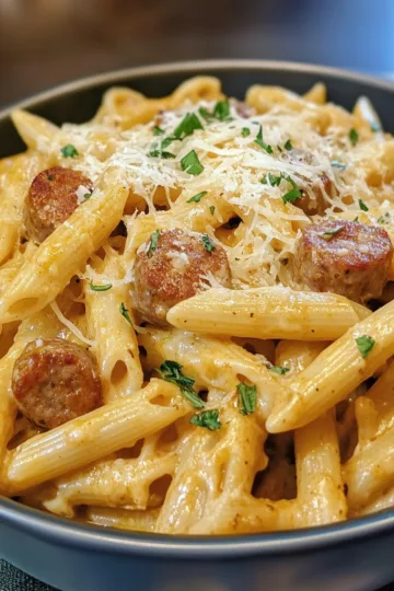 one pot creamy cajun sausage pasta taken with iphone 15 pro max --iw 2 --ar 4:5 --v 6.1 --raw