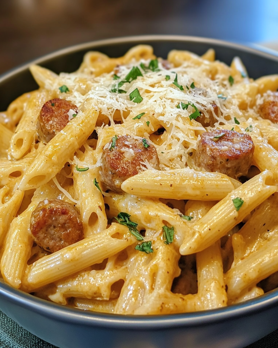 One pot creamy Cajun sausage and pasta in pressure cooker
