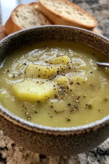 Roasted Celery and Potato Soup taken with iphone 15 pro max --iw 2 --ar 4:5 --v 6.1 --raw