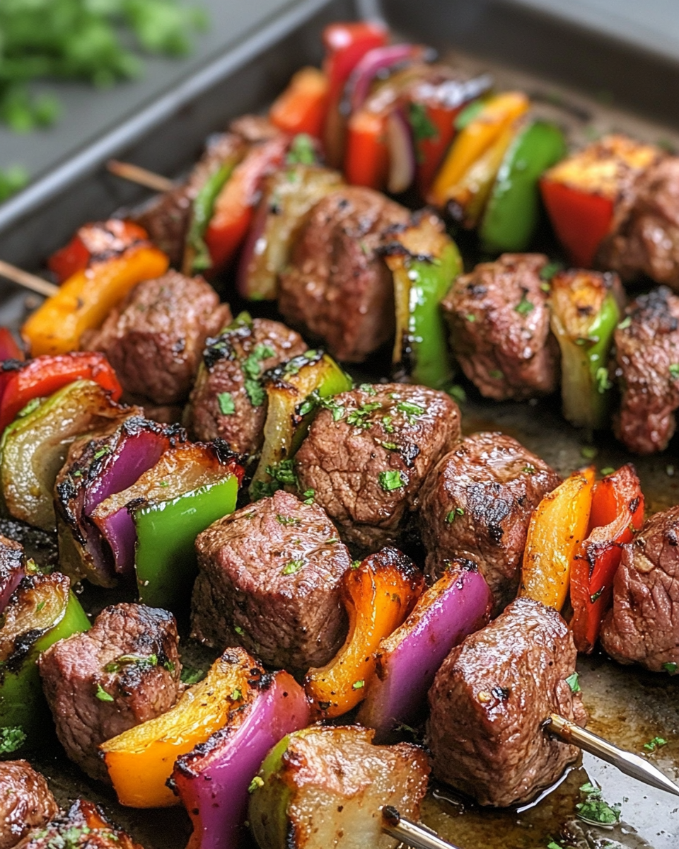 Fresh ingredients for ground beef kebabs and chickpea rice in bowls