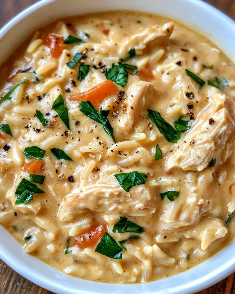 Fresh ingredients including chicken, sun dried tomatoes, orzo and spinach ready for slow cooker