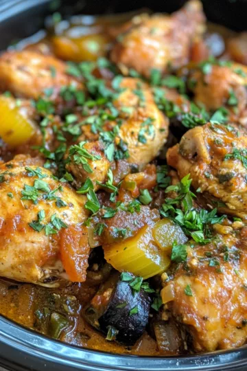 SLOW COOKER GREEK CHICKEN — Mediterranean Magic in Your Crockpot! taken with iphone 15 pro max --iw 2 --ar 4:5 --v 6.1 --raw
