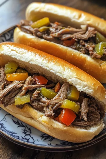 slow cooker italian beef sandwiches taken with iphone 15 pro max --iw 2 --ar 4:5 --v 6.1 --raw