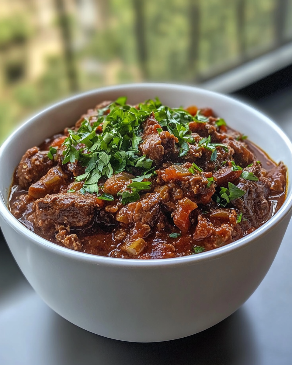 Shredded beef ragu served over fresh pasta with parmesan