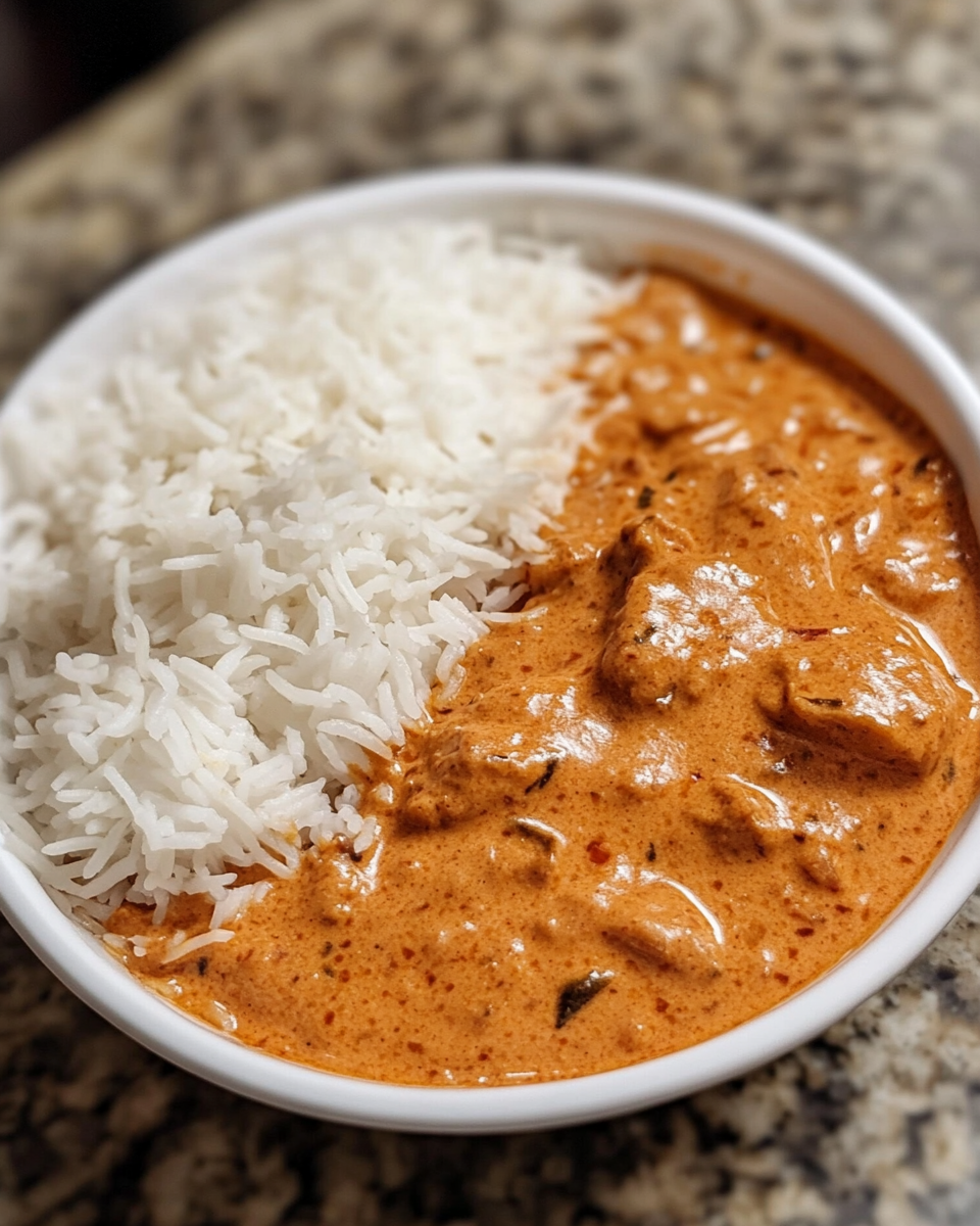 Fresh ingredients for Butter Chicken and Rice laid out including mushrooms, cheese, and seasonings