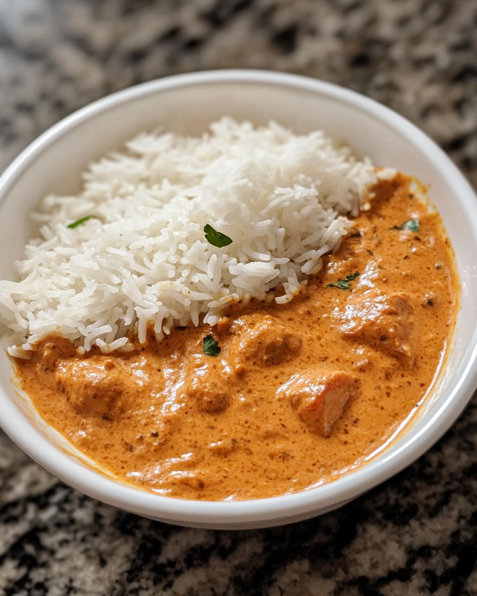 Pressure cooker filled with buttery chicken thighs and rice cooking under steam