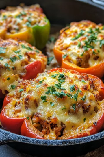stuffed peppers skillet taken with iphone 15 pro max --iw 2 --ar 4:5 --v 6.1 --raw