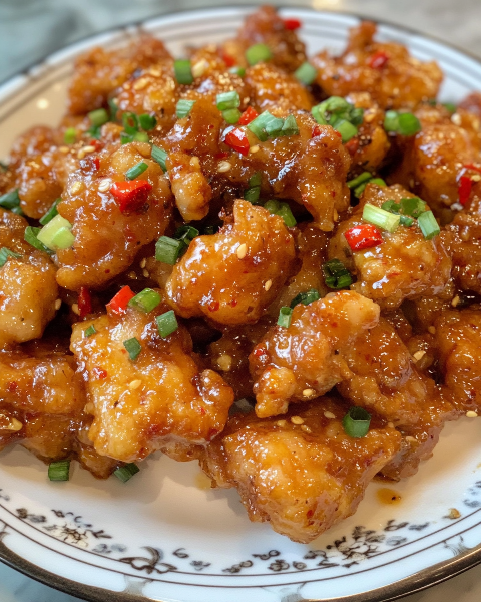 Pressure cooker beginning hot honey pepper chicken cooking process