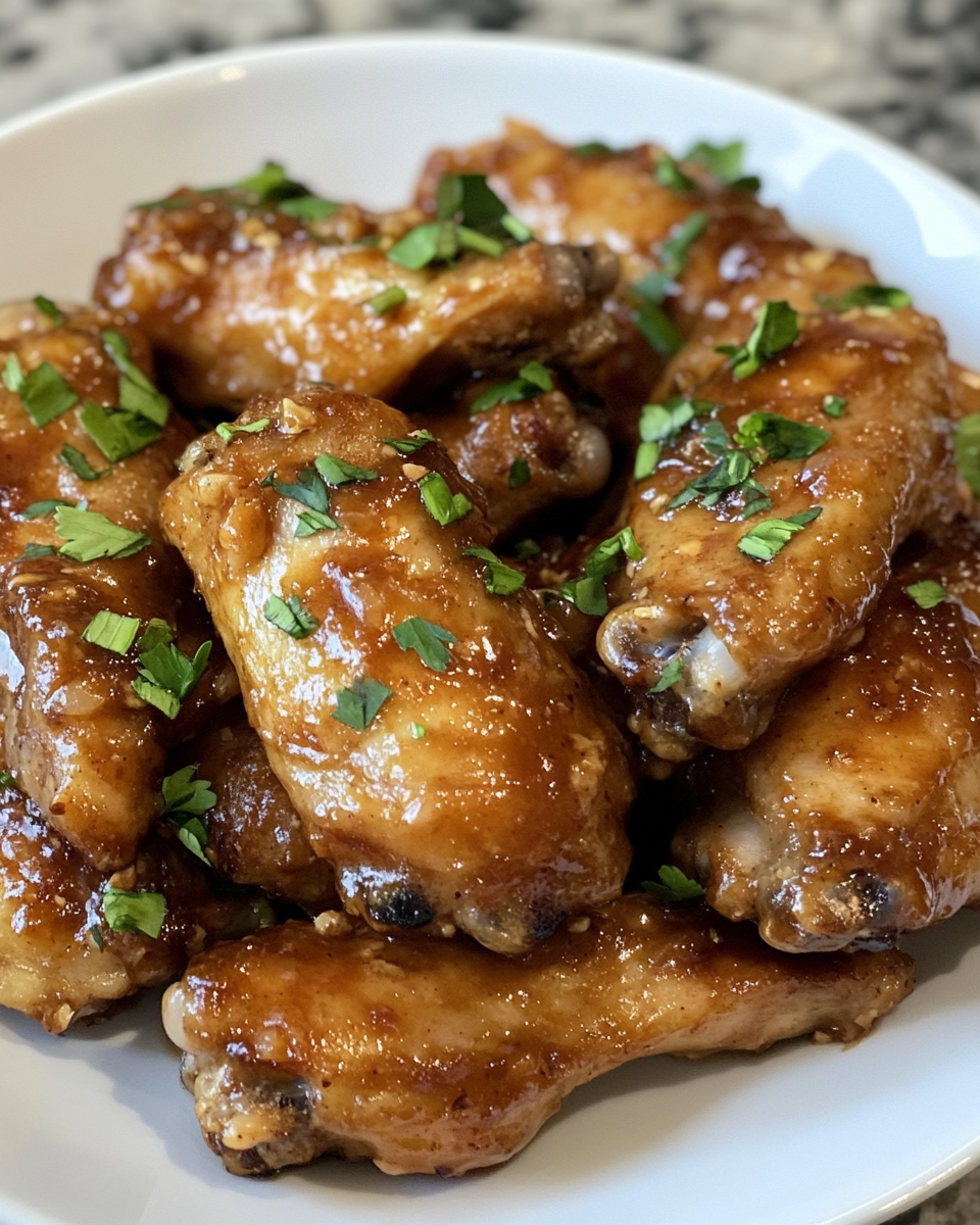 Plate with finished Thai peanut chicken garnished and ready to serve