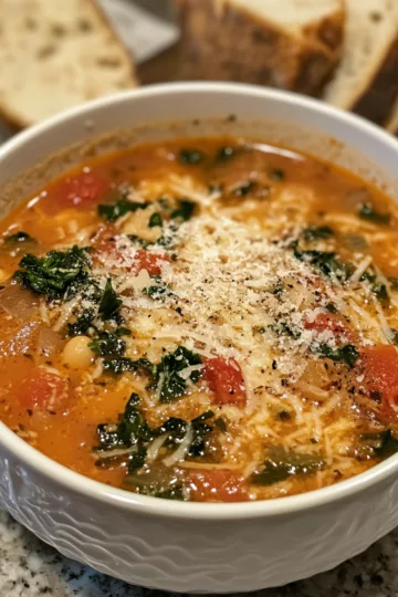 Tuscan Soup Delight Inspired by Olive Garden taken with iphone 15 pro max --iw 2 --ar 4:5 --v 6.1 --raw