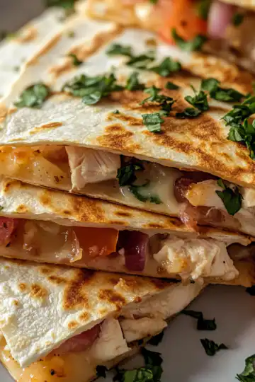 20minute chicken bacon ranch quesadilla easy flavorful taken with iphone 15 pro max --iw 2 --ar 4:5 --v 6.1 --raw