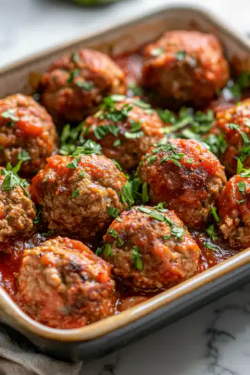 25minute baked ground beef meatballs taken with iphone 15 pro max --iw 2 --ar 4:5 --v 6.1 --raw