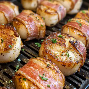 Air Fryer Bacon Wrapped Scallops taken with iphone 15 pro max --iw 2 --ar 4:5 --v 6.1 --raw
