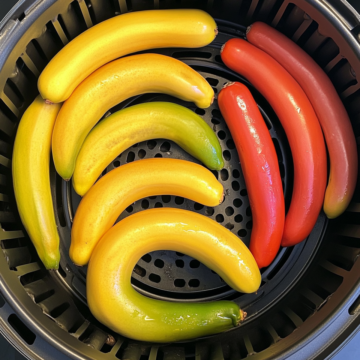 air fryer banana peppers taken with iphone 15 pro max --iw 2 --ar 4:5 --v 6.1 --raw