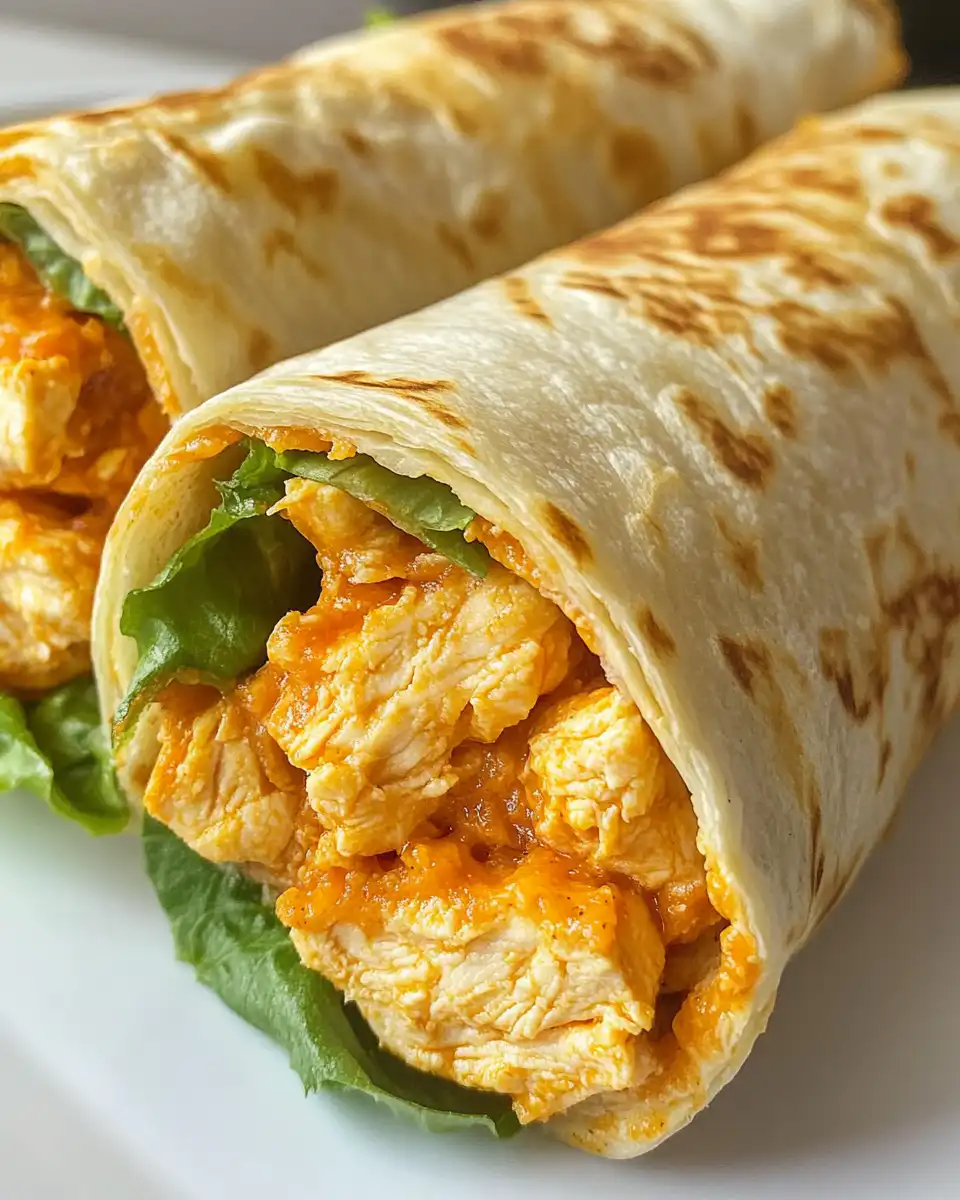 Close-up of the crispy golden buffalo chicken crunch wrap served