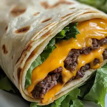 Air Fryer Cheeseburger Wraps taken with iphone 15 pro max --iw 2 --ar 4:5 --v 6.1 --raw