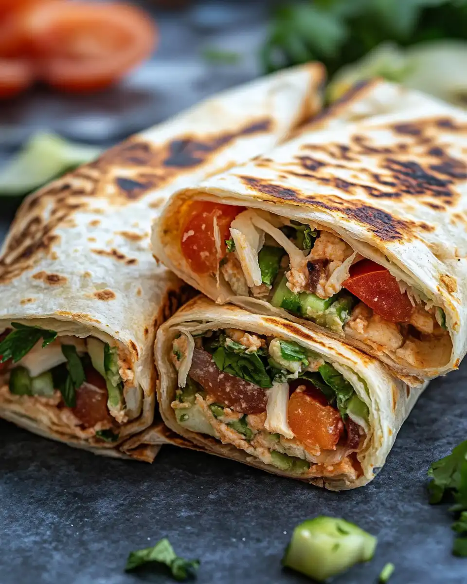Close-up shot of air fryer crunchwraps freshly cooked
