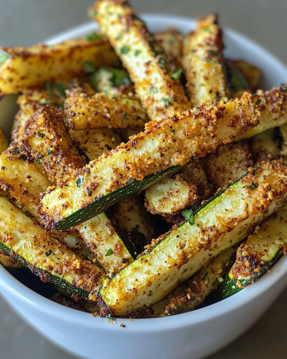 Ingredients and breadcrumb mixture prepared for coating zucchini fries