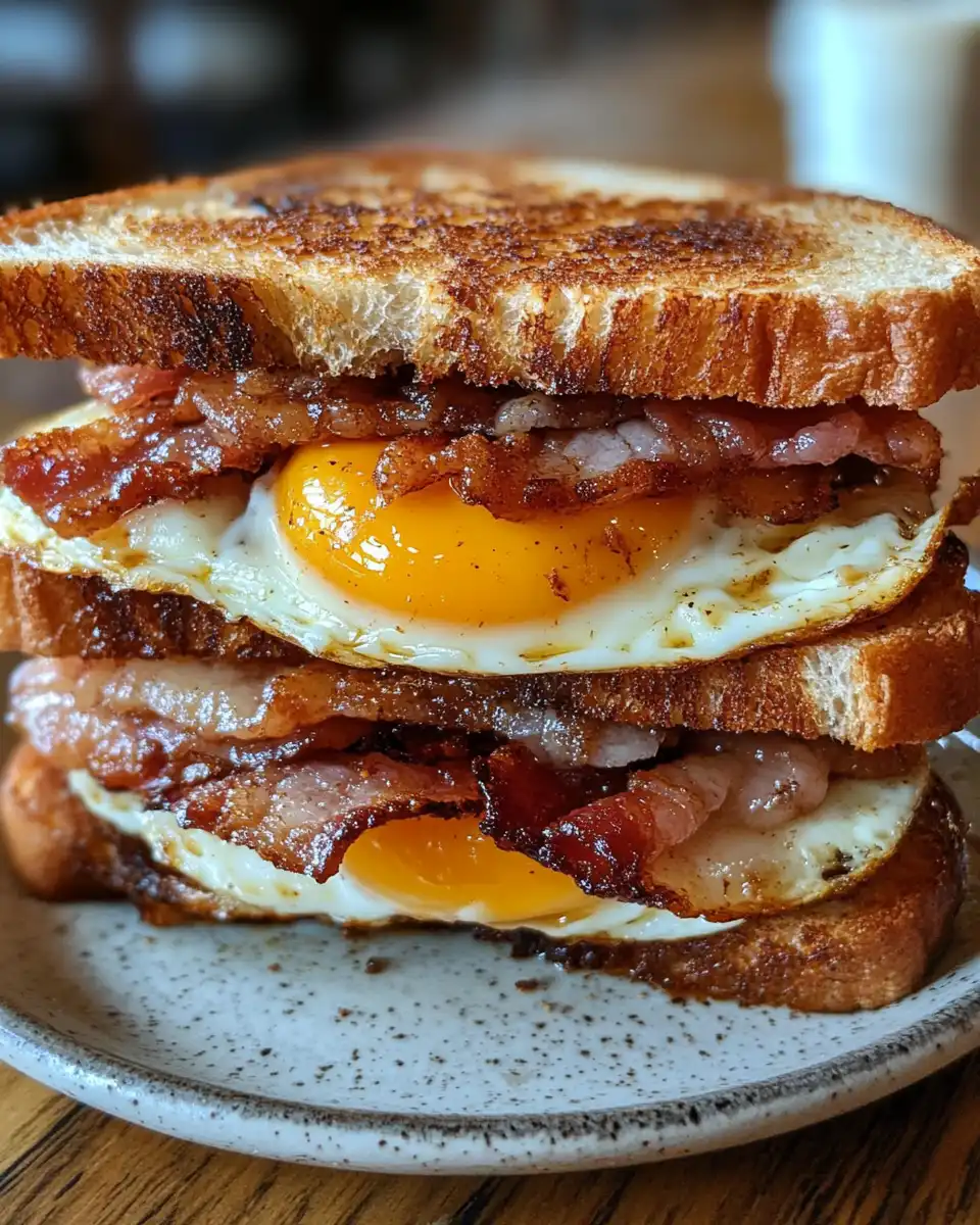 Ingredients for apple butter sandwich with eggs and bacon laid out