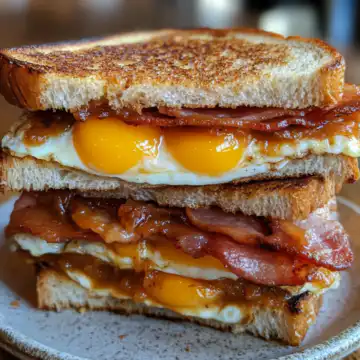 Apple Butter Sandwich With Eggs And Bacon taken with iphone 15 pro max --iw 2 --ar 4:5 --v 6.1 --raw