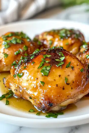 Apple Cider Glazed Chicken Thighs taken with iphone 15 pro max --iw 2 --ar 4:5 --v 6.1 --raw