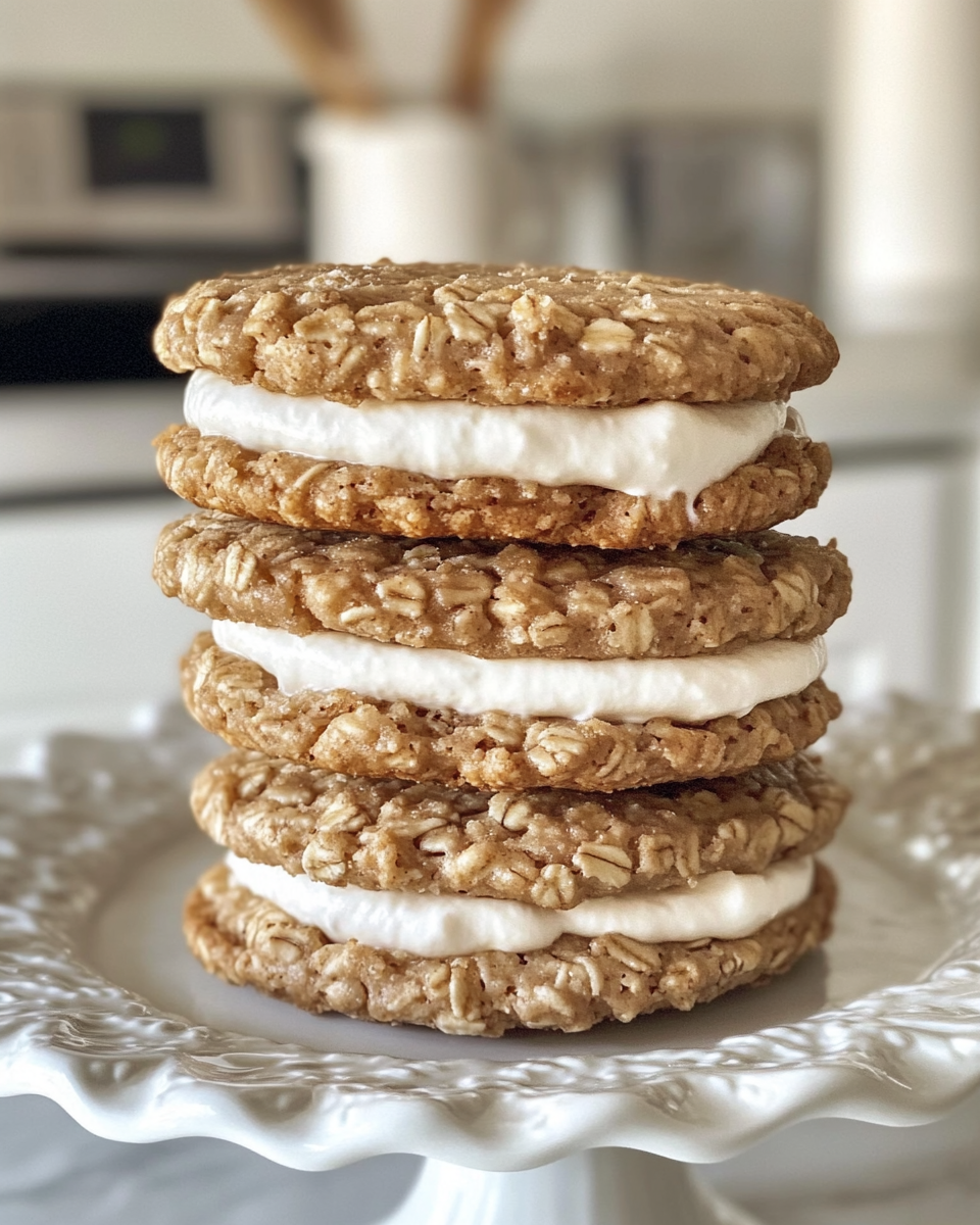 Ingredients for apple cider oatmeal cream pies including browned butter, oats, and spices