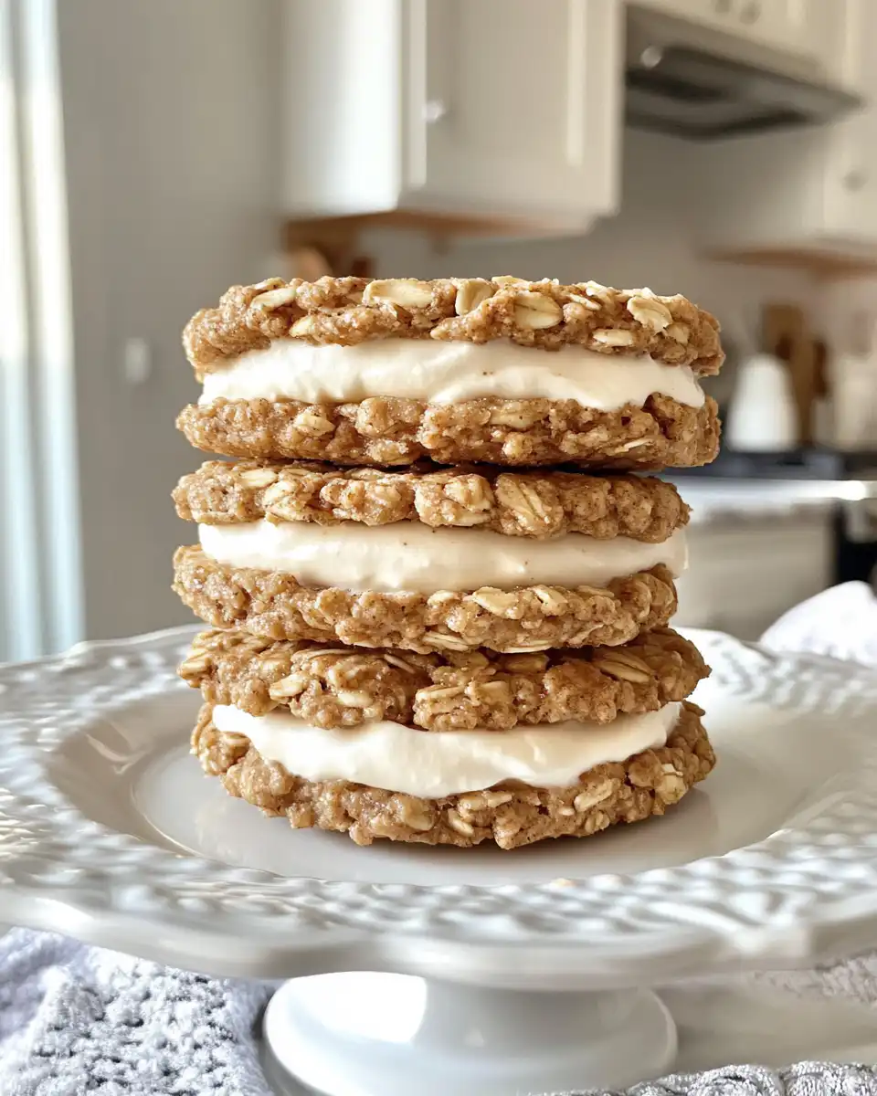 Final plated apple cider oatmeal cream pies with salted caramel filling