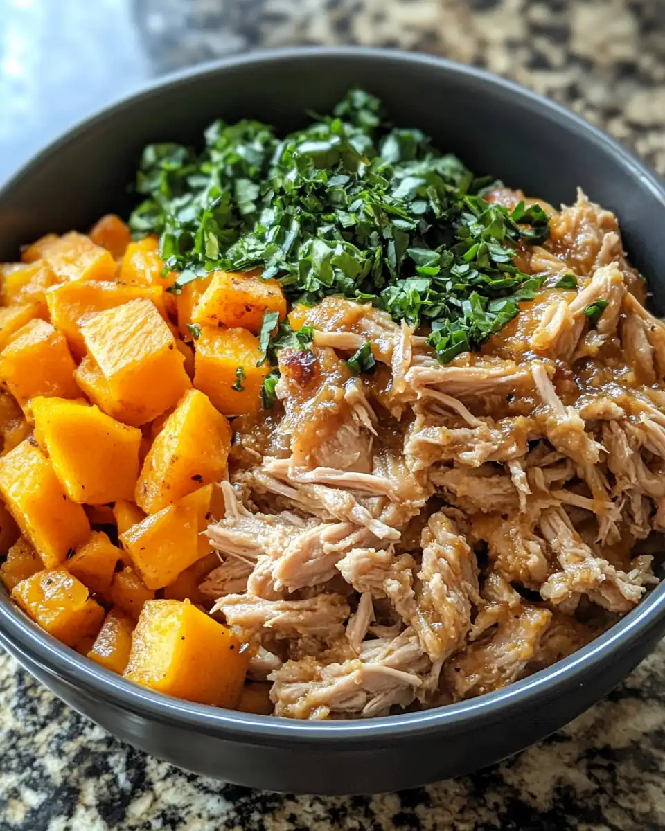 Apple cider pulled pork slow cooking in crockpot