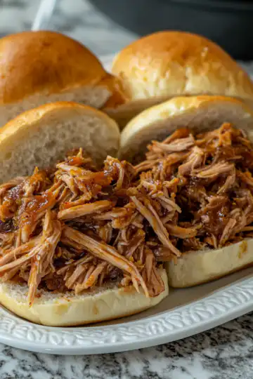 Apple Cider Vinegar Pulled Pork taken with iphone 15 pro max --iw 2 --ar 4:5 --v 6.1 --raw