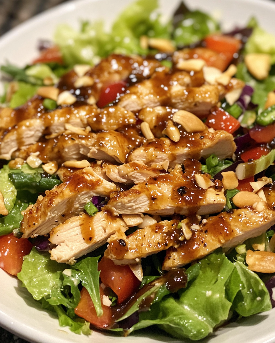 Close-up of crispy frozen breaded chicken strips ready for salad