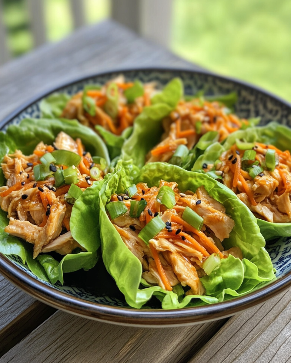 Ready Asian chicken lettuce wraps served fresh