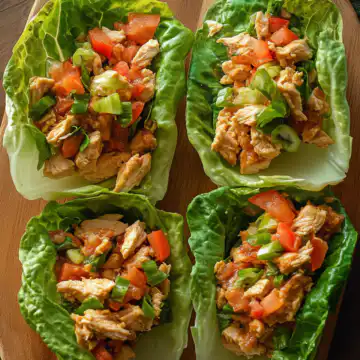 Asian Chicken Lettuce Wraps taken with iphone 15 pro max --iw 2 --ar 4:5 --v 6.1 --raw