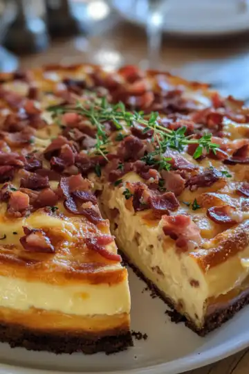 Bacon Swiss Cheesecake taken with iphone 15 pro max --iw 2 --ar 4:5 --v 6.1 --raw