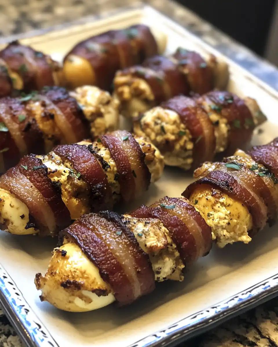Pressure cooker with bubbling juicy bacon wrapped jalapeños inside