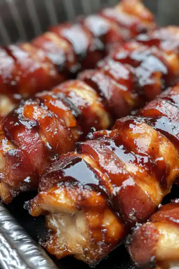 Bacon Wrapped Bbq Chicken Tenders taken with iphone 15 pro max --iw 2 --ar 4:5 --v 6.1 --raw