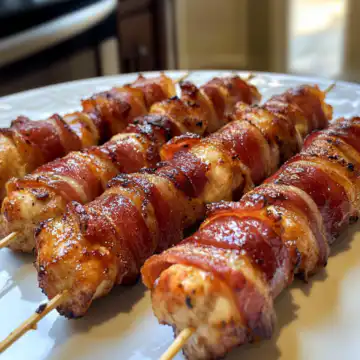 Bacon Wrapped Chicken Bites taken with iphone 15 pro max --iw 2 --ar 4:5 --v 6.1 --raw
