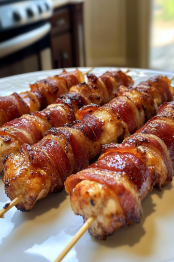 Bacon Wrapped Chicken Bites taken with iphone 15 pro max --iw 2 --ar 4:5 --v 6.1 --raw