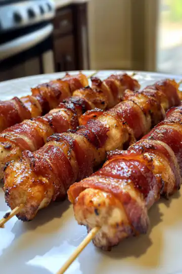 Bacon Wrapped Chicken Bites taken with iphone 15 pro max --iw 2 --ar 4:5 --v 6.1 --raw