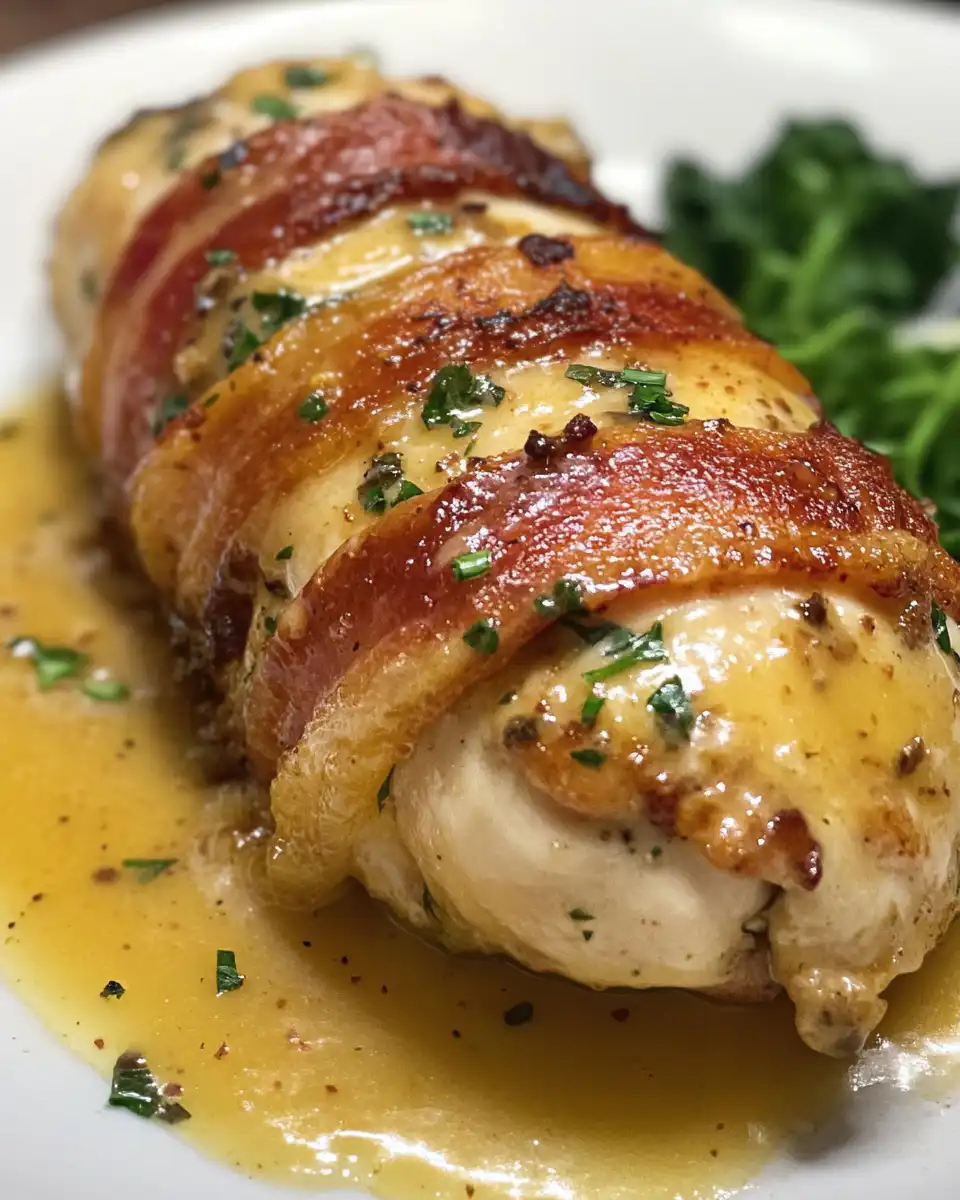 Ingredients and prep steps for bacon wrapped honey mustard chicken