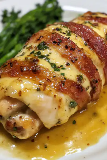 Bacon Wrapped Honey Mustard Chicken taken with iphone 15 pro max --iw 2 --ar 4:5 --v 6.1 --raw