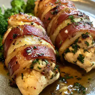 Bacon Wrapped Stuffed Chicken taken with iphone 15 pro max --iw 2 --ar 4:5 --v 6.1 --raw
