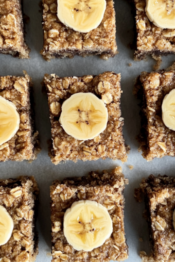 baked banana oatmeal bars taken with iphone 15 pro max --iw 2 --ar 4:5 --v 6.1 --raw
