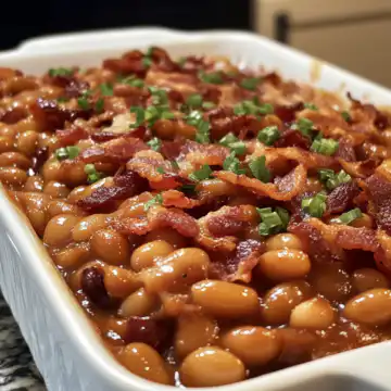 Baked Beans With Bacon taken with iphone 15 pro max --iw 2 --ar 4:5 --v 6.1 --raw