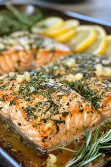 baked boursin salmon garlic herb taken with iphone 15 pro max --iw 2 --ar 4:5 --v 6.1 --raw