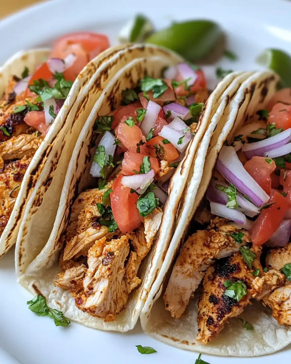 Final served chicken shawarma tacos with fresh garnishes and sauces