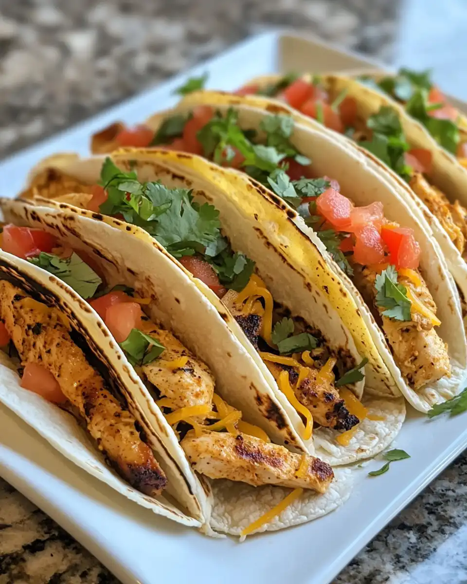 Crispy baked salsa chicken tacos fresh from oven