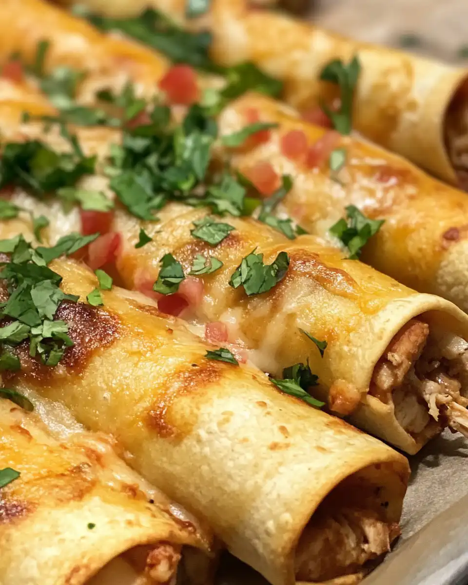 Baked chicken taquitos fresh from the pressure cooker and oven