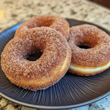 Baked Cinnamon Crunch Apple Cider Doughnuts taken with iphone 15 pro max --iw 2 --ar 4:5 --v 6.1 --raw